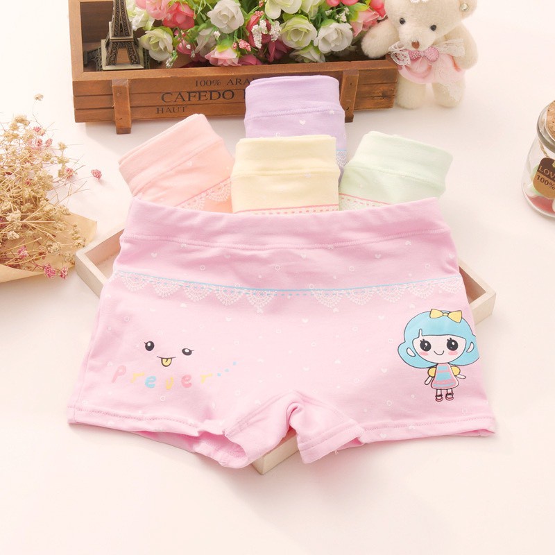 Sét 4 Chiếc Quần Chíp Bé Gái Cotton Phối Ren -Hàng Quảng Châu Cao Cấp (QC11)