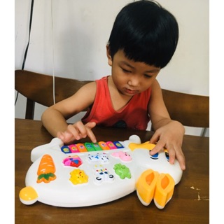 Rabbit Piano Musical Toy for Kids- Đồ chơi Đàn Piano hình chú thỏ có đèn và các bài hát quen thuộc cho bé phát triển thí