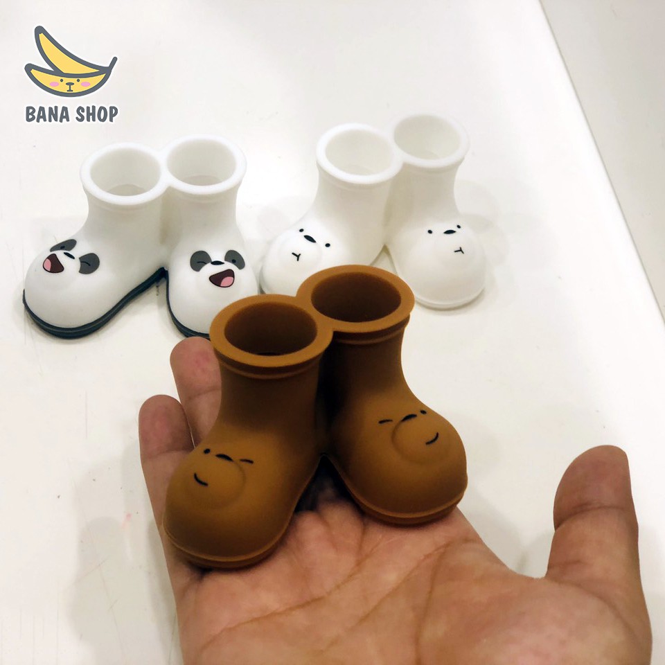 Giá đựng bàn chải, cắm bút viết hình ủng giày mặt anh em gấu We Bare Bears Chúng tôi đơn giản là gấu