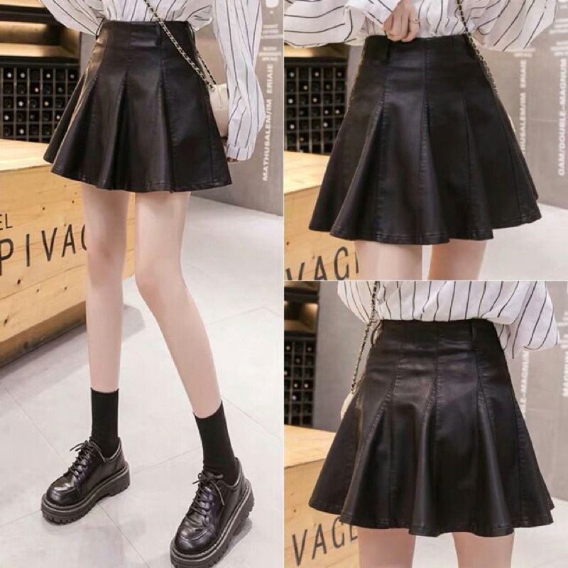 Chân váy da xoè kèm ảnh Thật