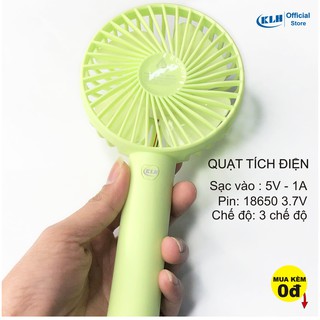 Quạt tích điện mini, quạt cầm tay pin sạc, có đế để trên bàn hoặc cầm di động DATA N9