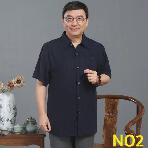 Áo Sơ Mi Đũi Nam Cổ Tàu