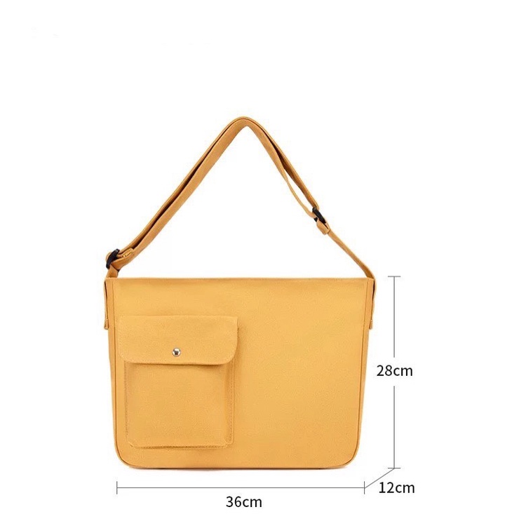 Túi Đeo Chéo Nữ vải canvas đựng vừa khổ a4 có khoá Túi Đeo Vai đi học đi chơi phong cách Hàn Quốc -Hakastore