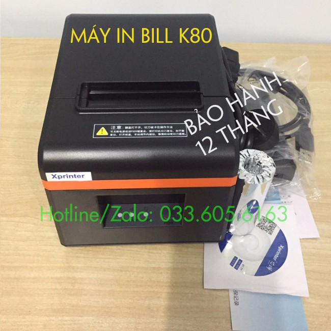 Máy in hóa đơn Xprinter + Tặng thêm 5 cuộn giấy K80 - Máy in bill Xprinter N160ii - Máy móc pha chế TV