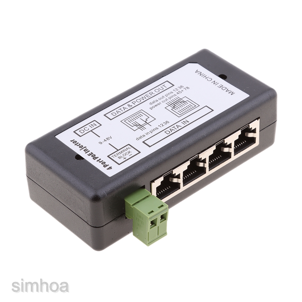 Bộ chuyển đổi kết hợp dữ liệu cao cấp POE 4 cổng 12-48V