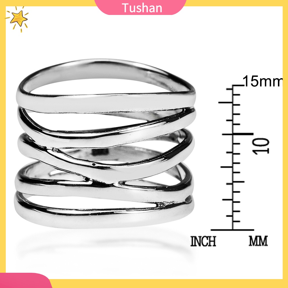 Nhẫn Đính Hôn 5 Lớp Đính Đá Thời Trang Cho Nữ