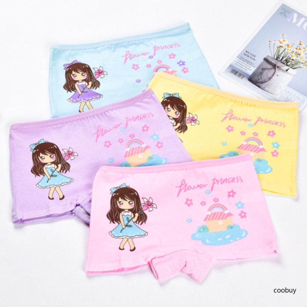 Quần lót boxer họa tiết hoạt hình xinh xắn cho bé gái