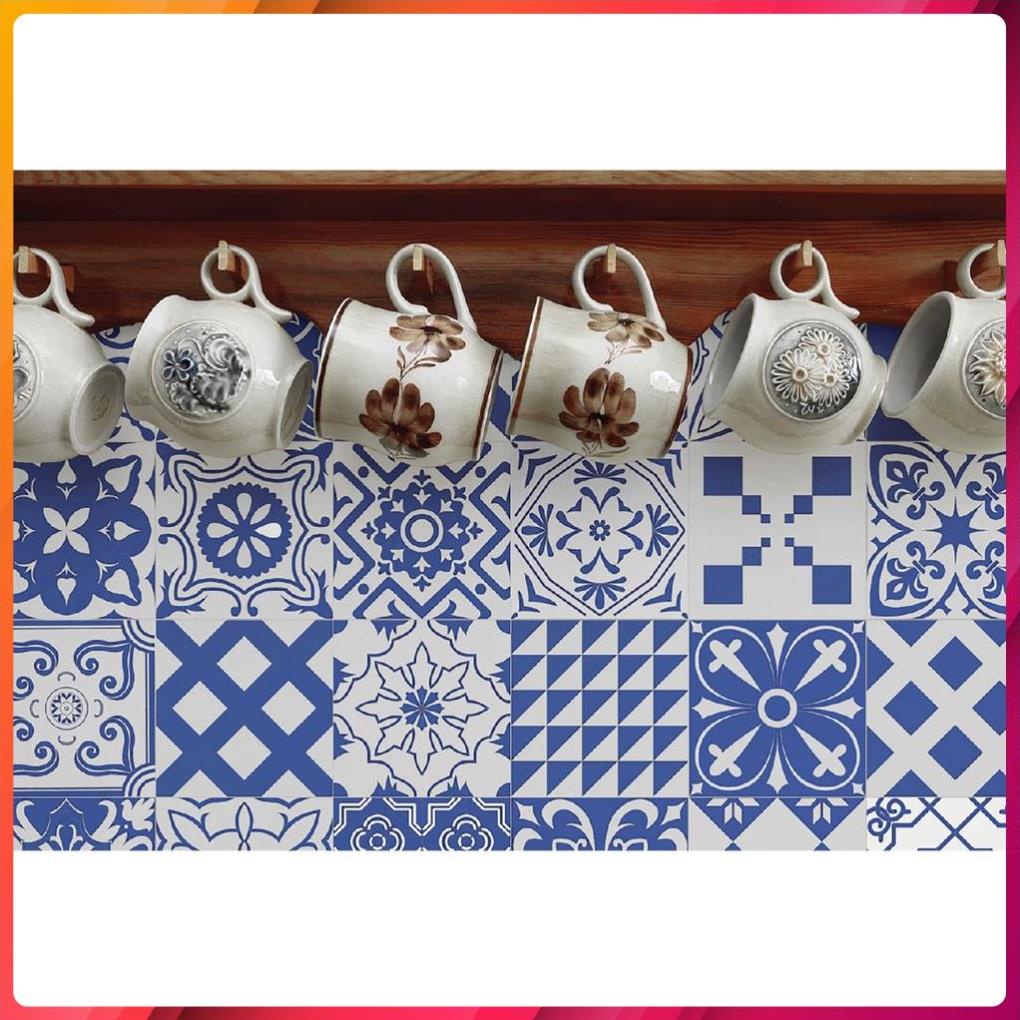 Decal Dán Tường Họa Tiết Gạch Bông Vintage Siêu Đẹp Shop Châu, Chất liệu cao cấp từ Đài Loan, nhiều mẫu mã (DGB-031)