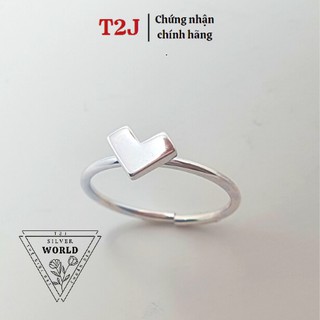 Nhẫn bạc nữ mặt hình trái tim mặt trơn, nhẫn bạc 925 silver world
