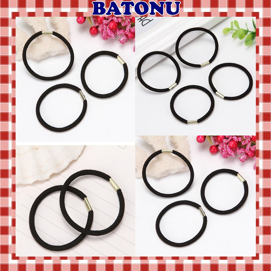 Dây buộc tóc đen, trơn đơn giản SC18