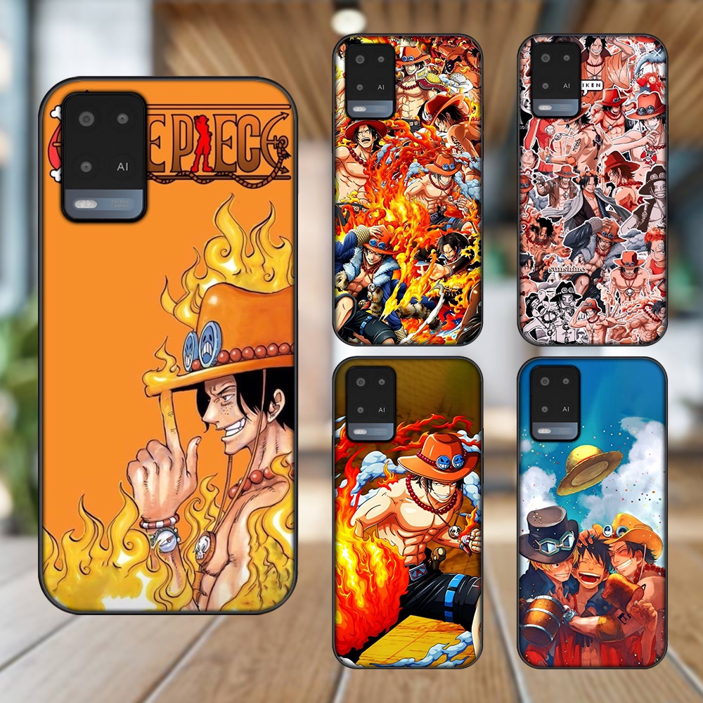 Ốp lưng Oppo A54 4G, A54 5G viền đen in hình Ace One Piece