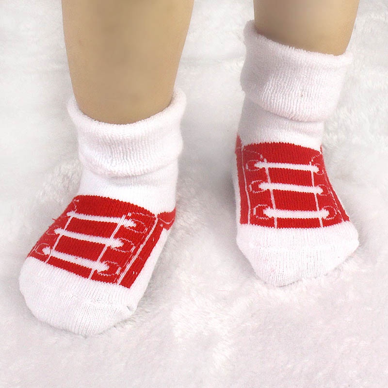 Vớ Chống Trượt Dày Dặn Giữ Ấm In Họa Tiết Hoạt Hình Dễ Thương Cho Bé 0-1 Tuổi