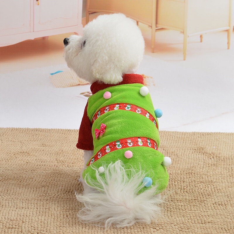 BST NOEL ÁO NỈ LÔNG MỎNG CHO THÚ CƯNG MẪU CÂY THÔNG NOEL