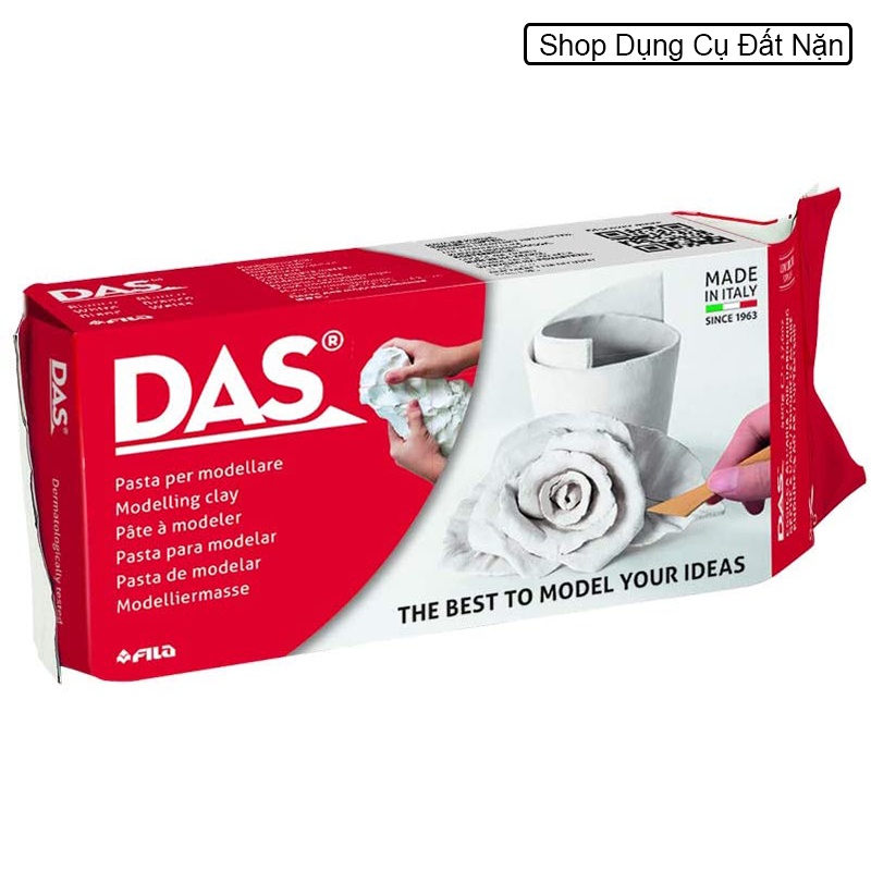 Đất sét tự khô DAS 1KG màu trắng và màu gạch sản xuất tại Ý(DAS air-dry clay 1KG)