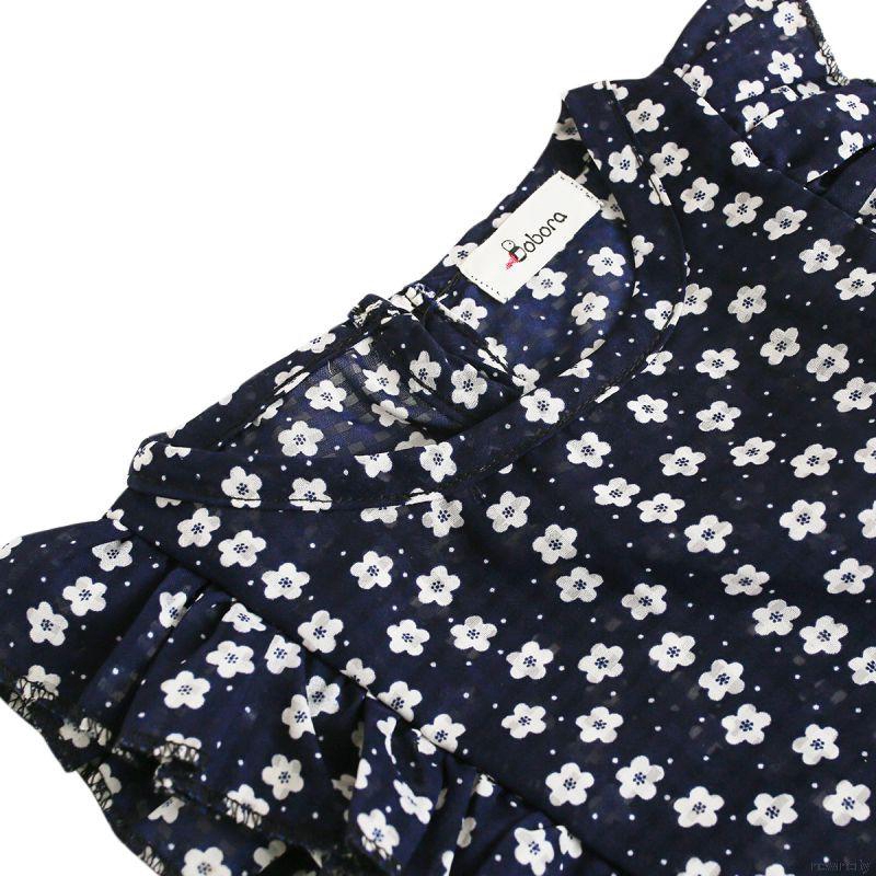 Bộ áo sát nách in hoa + quần short chấm bi cho bé