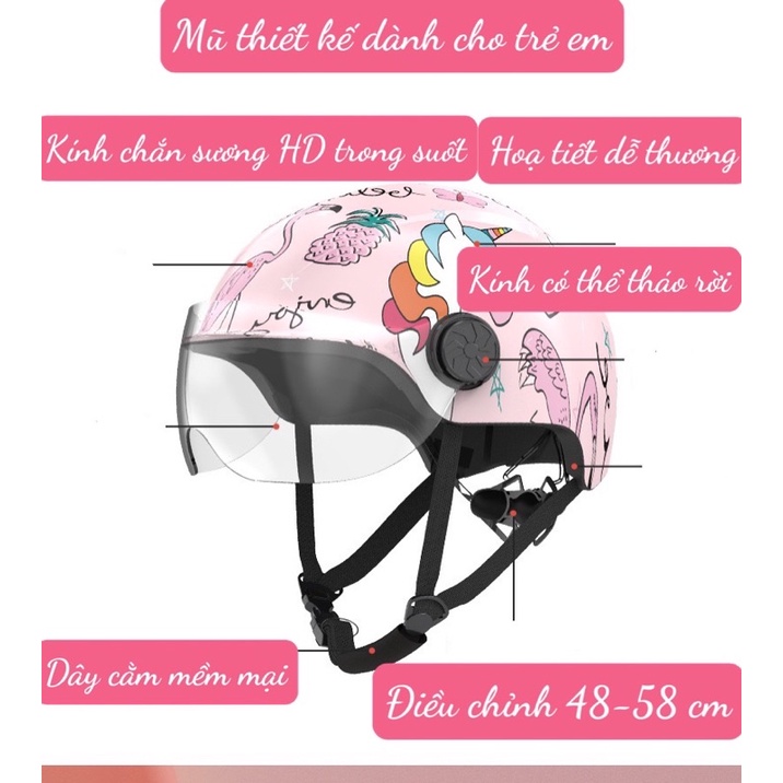 Mũ bảo hiểm đi xe máy cho bé mũ bảo hiểm đi xe máy trẻ em chất liệu siêu cứng siêu nhẹ