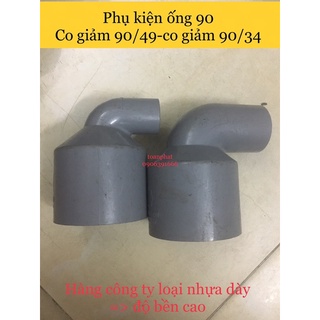 Phụ kiện ống nước 🚫90( phi 90)-Co giảm 90/49 và co giảm 90/34 Hoa Sen