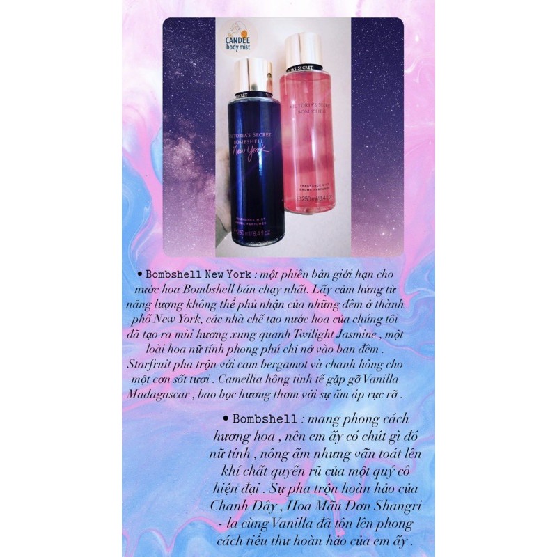 Body mist xịt thơm Victoria’s Secret 250ml 𝐁𝐨𝐦𝐛𝐬𝐡𝐞𝐥𝐥