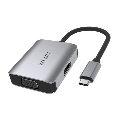 HUB adapter chuyển đổi 2-in-1 WIWU Alpha A20VH hỗ trợ Macbook