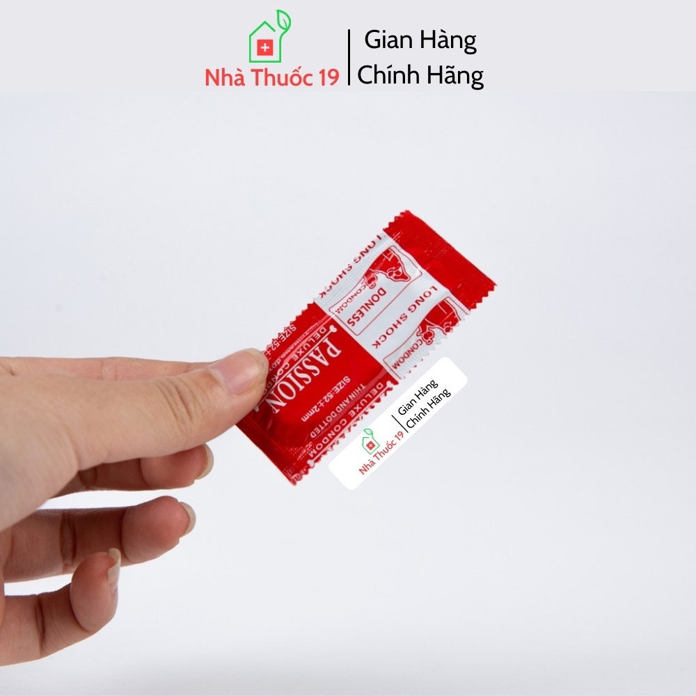 Bao Cao Su Siêu Mỏng Passion Deluxe Condom Gân Gai Longshock (1 Chiếc BCS)