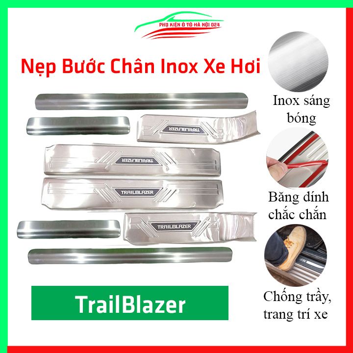 [TrailBlazer] Bộ Nẹp Bước Chân Trong Ngoài Bằng Inox Cho Ô Tô - TrailBlazer