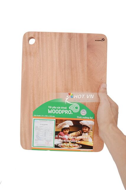 Thớt gỗ chữ nhật Woodpro trung dày dặn bền đẹp