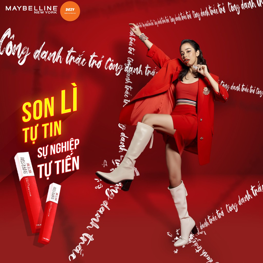 [TEM PHỤ] Son Lì Maybelline Super Stay Matte Ink Không Trôi CHÍNH HÃNG Son Môi Kem Lì Maybeline New York Dưỡng Môi Dezy | BigBuy360 - bigbuy360.vn