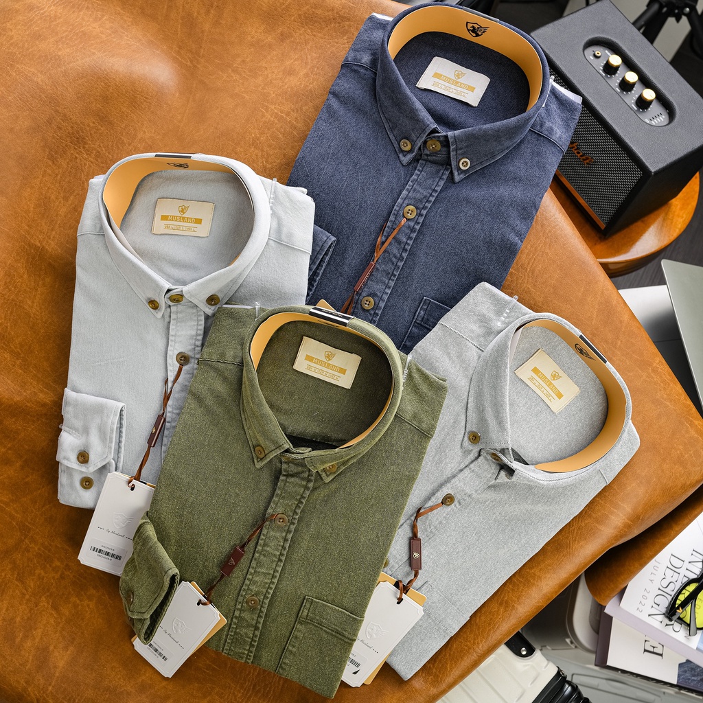 Denim Co Giãn - Áo sơmi Denim Musland shop bán làm bao khách hàng mê mẫn ❤️ ❤️ SMML1i ❤️