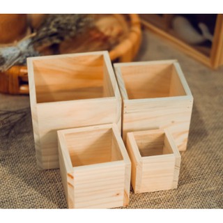 [COMBO 04 chậu gỗ]/ Hộp gỗ trồng cây/ Hộp gỗ đựng đồ dùng