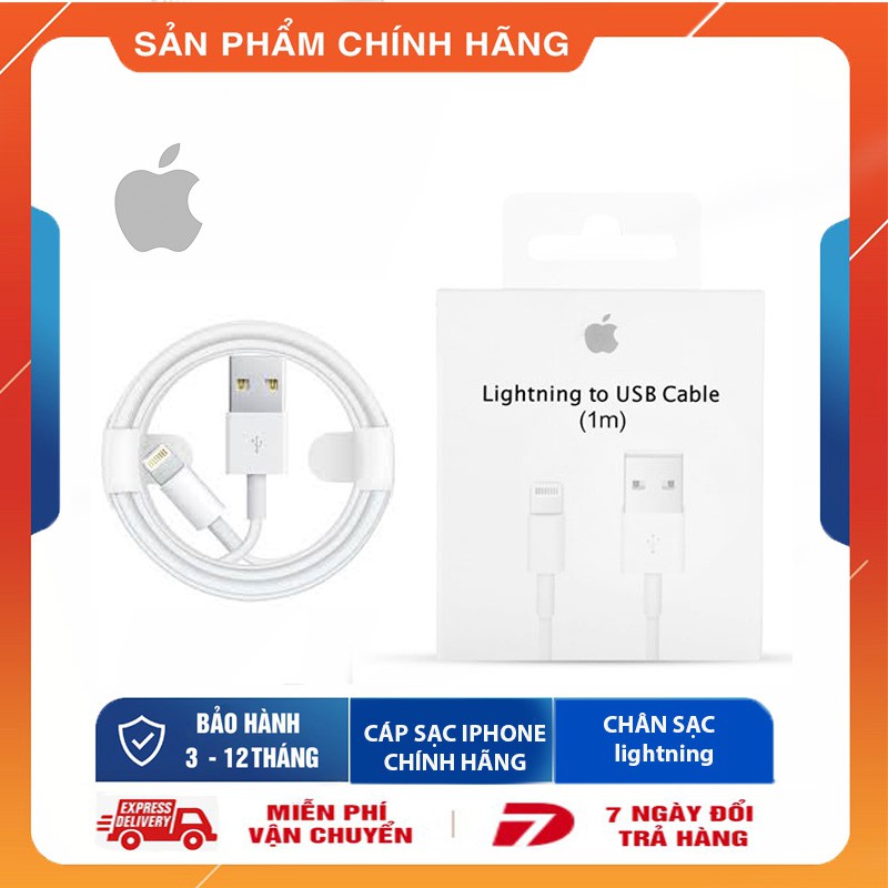 Cáp Sạc Apple USB to Lightning Cho Các Dòng iPhone 6-11 Pro Max.