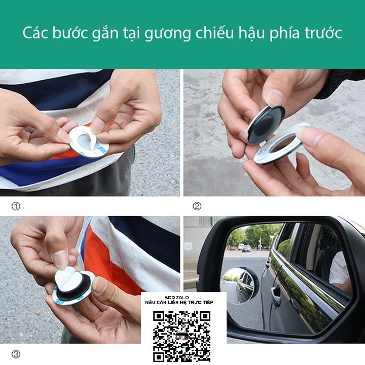 Bộ 2 Gương cầu lồi quan sát ghế trước và ghế sau xe ô tô mã GCA2