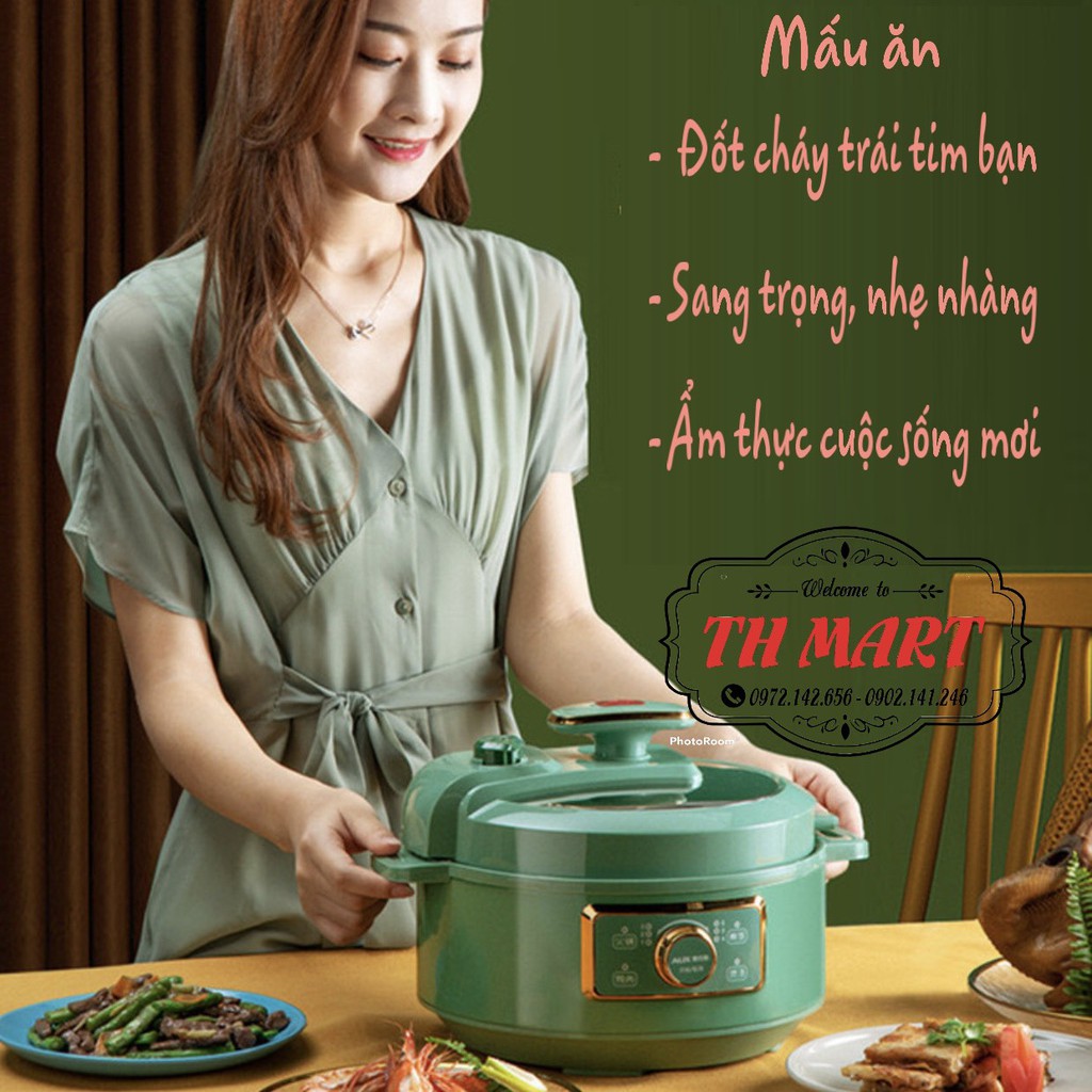 Nồi áp suất đa năng NineShield sang trọng, nồi lẩu, nướng, cháo, hầm xương củ quả, thịt, nấu cơm tiện dụng KB-618