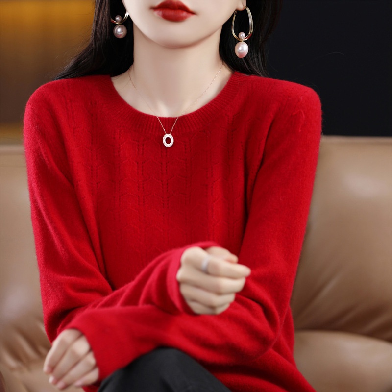 Áo Sweater Tay Dài Cổ Tròn Dáng Ôm Phong Cách Thời Trang Thu Đông Mới 2022