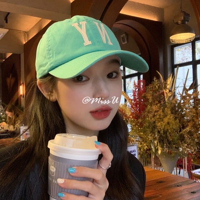 Mũ Lưỡi Trai Vải Cotton In Chữ Phong Cách Hàn Quốc