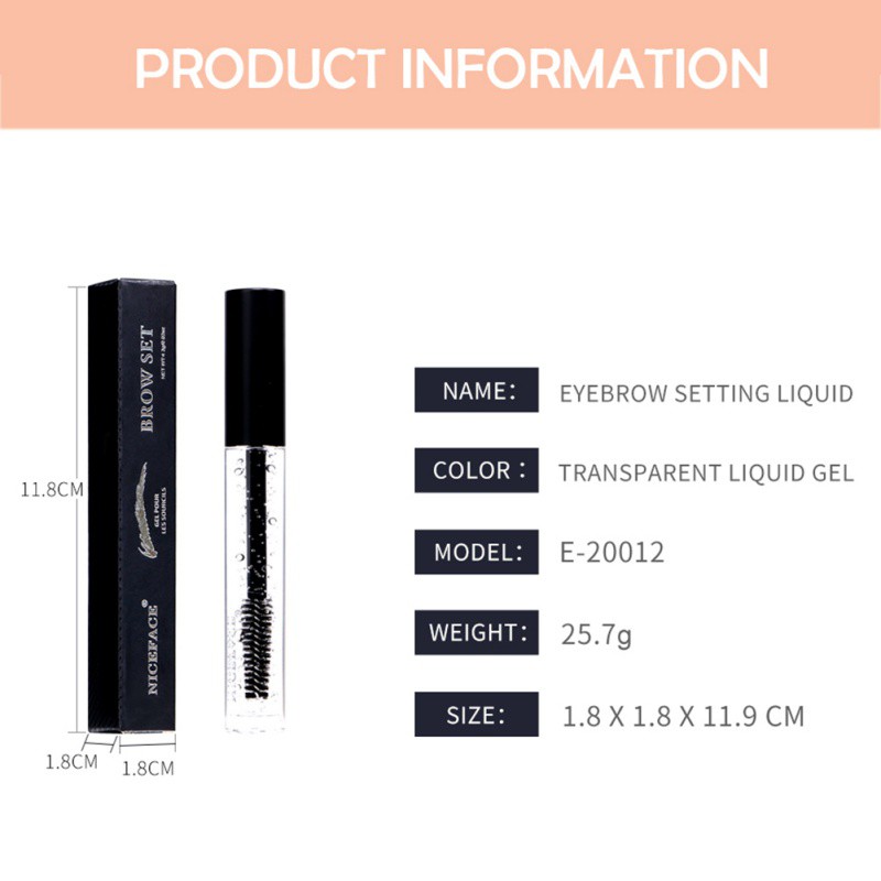 Gel Trang Điểm Lông Mày Trong Suốt Dạng Lỏng Chống Thấm Nước Lâu Trôi