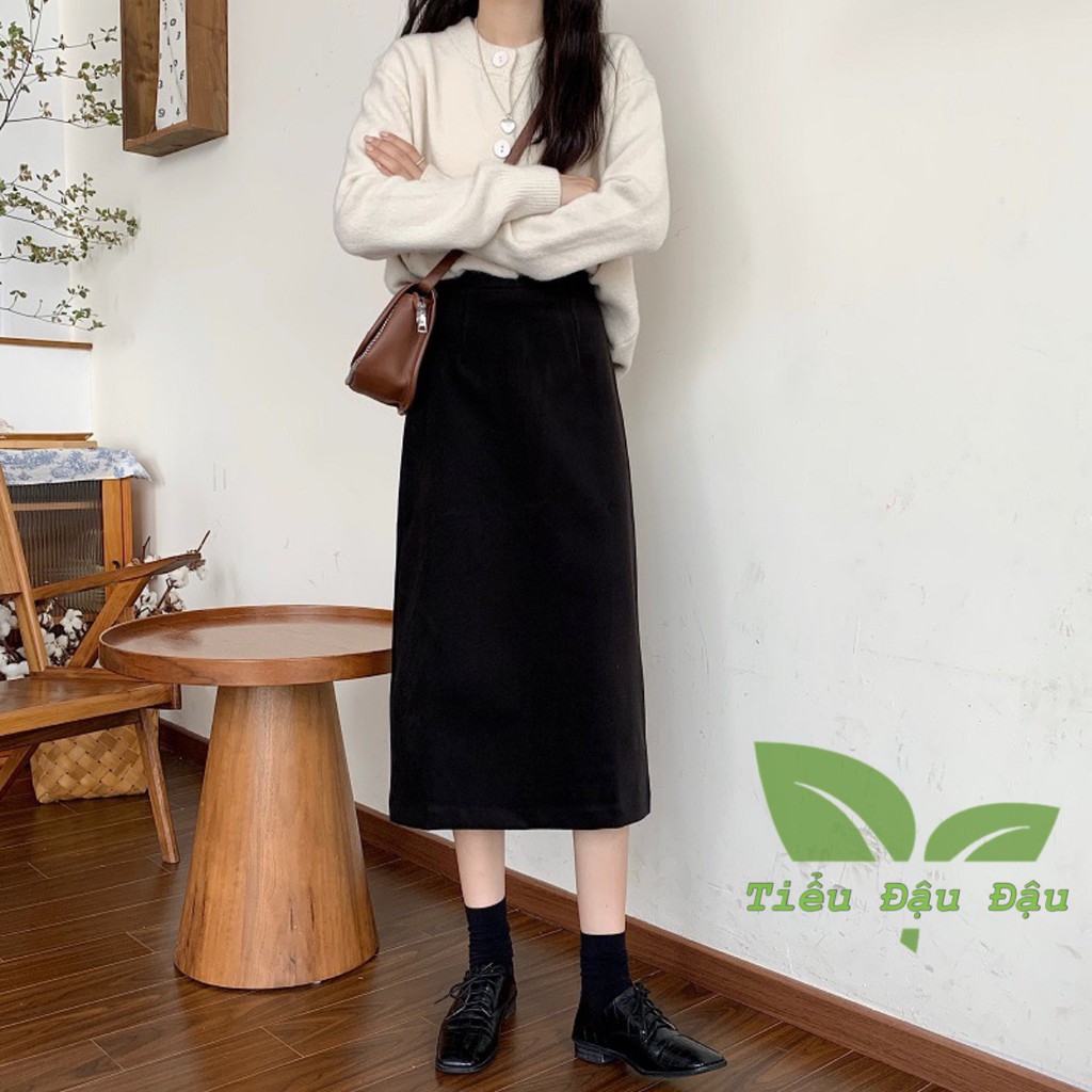Chân váy dài chữ A cạp cao dài Lưng Xẻ Giữa Dáng Ullzang Thiết Kế Trẻ Trung  Siêu Hot Cực Xinh