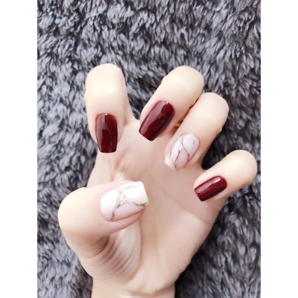 Nailbox tết, màu đỏ form inbox