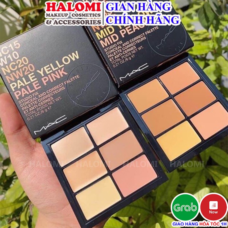 Bảng Che Khuyết Điểm MAC Studio Conceal And Correct Palette 6 Ô chính hãng HALOMI 2 tone màu