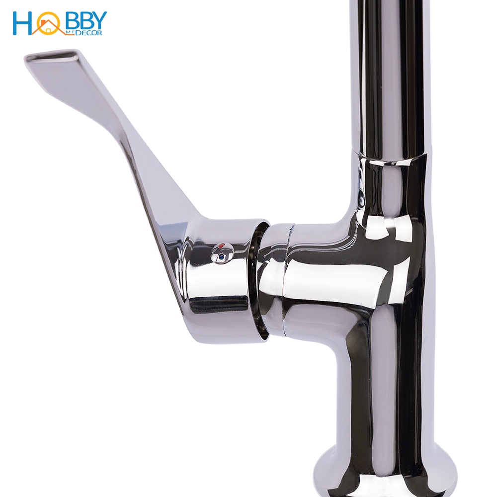 Bộ vòi rửa chén nóng lạnh HOBBY Home Decor RCD mạ chrome bóng ruột đồng cao cấp  - kèm 2 dây nóng lạnh 60cm