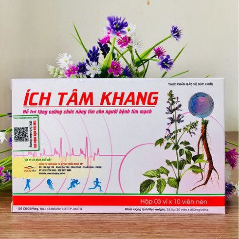 Ích Tâm Khang – Hỗ trợ tăng cường sức khỏe tim mạch, hỗ trợ giảm triệu chứng suy tim, khó thở, phù (Hộp 30 viên)