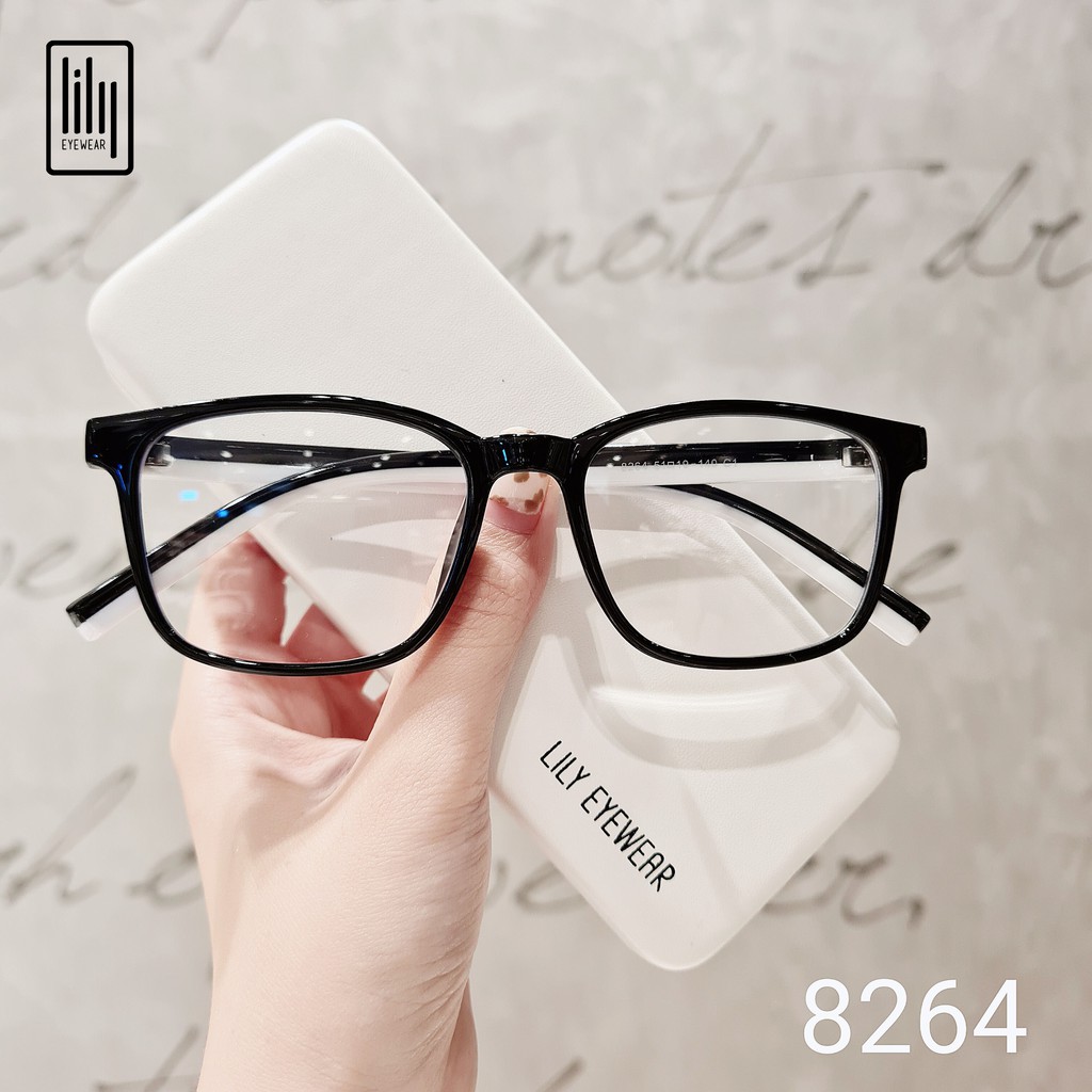 Gọng kính mắt nam nữ Lilyeyewear mắt vuông chất liệu nhựa dày dặn chắc chắn dễ đeo thời trang 8264 | BigBuy360 - bigbuy360.vn