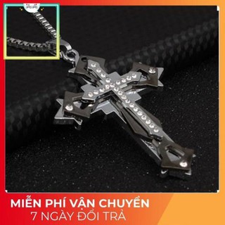 Dây chuyền nam nữ titan thánh giá đen