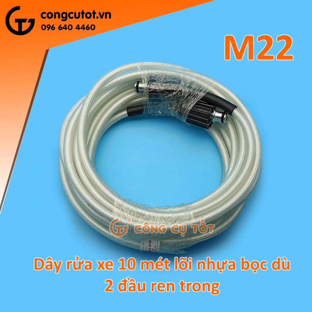 Dây rưa xe áp lực 16MPA, hai đầu ren trong to M22