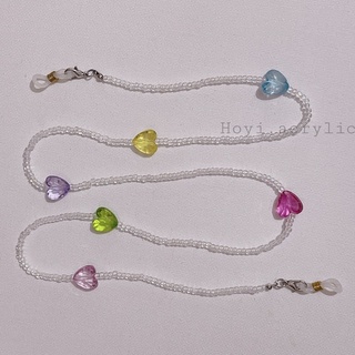 Dây đeo khẩu trang , dây đeo kính trong suốt phối tim /Hoyi.acrylic
