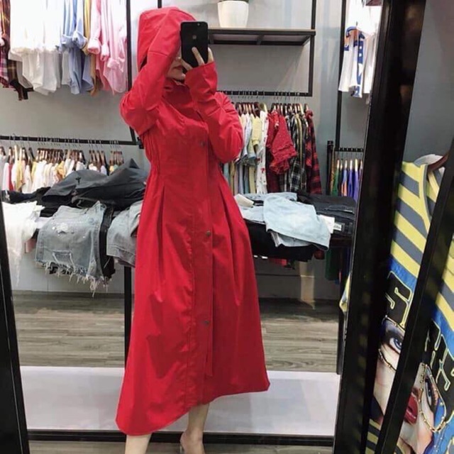 Áo mưa dáng măng tô - baoanh