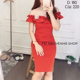 Đầm body trễ vai