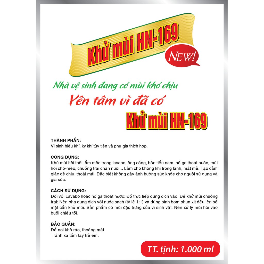 Khử mùi HN-169 nhà vệ sinh 26/120