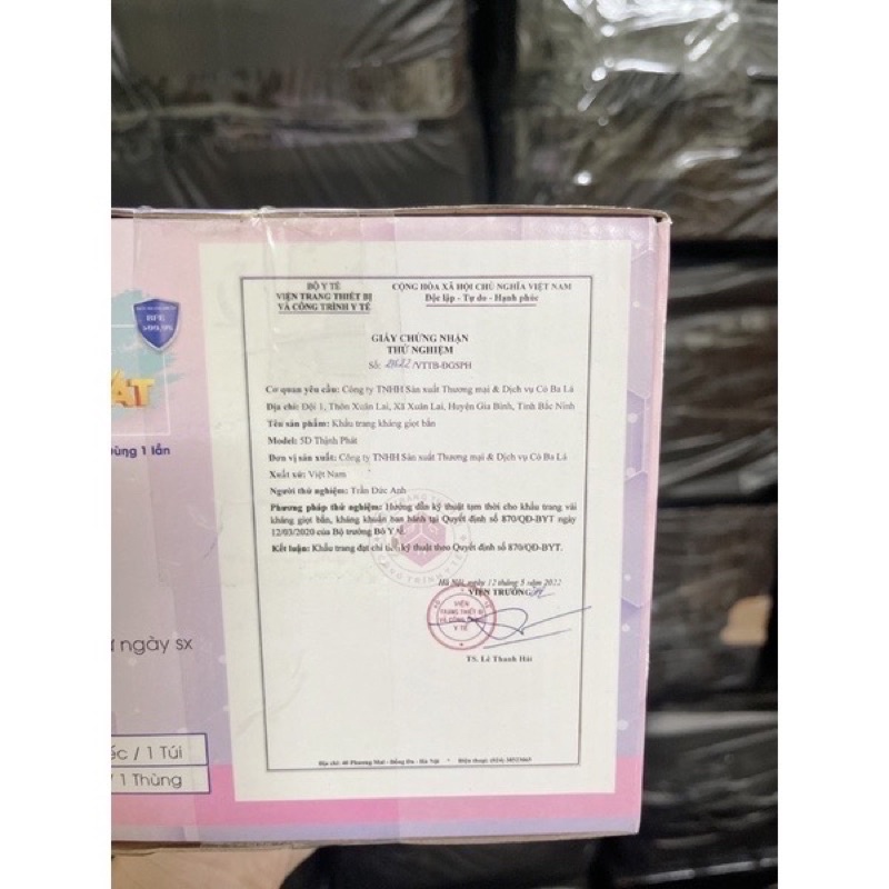 Lẻ 1 Túi khẩu trang 5D Thịnh Phát (gồm 10 cái)