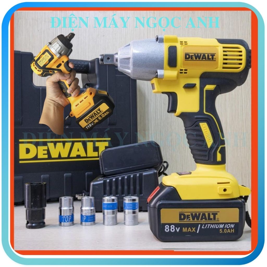 Máy siết bulong pin bắn vặn siết ốc vít bu lông total không chổi than DEWALT 118V chính hãng 100% đồng KHÔNG CHỔI THAN