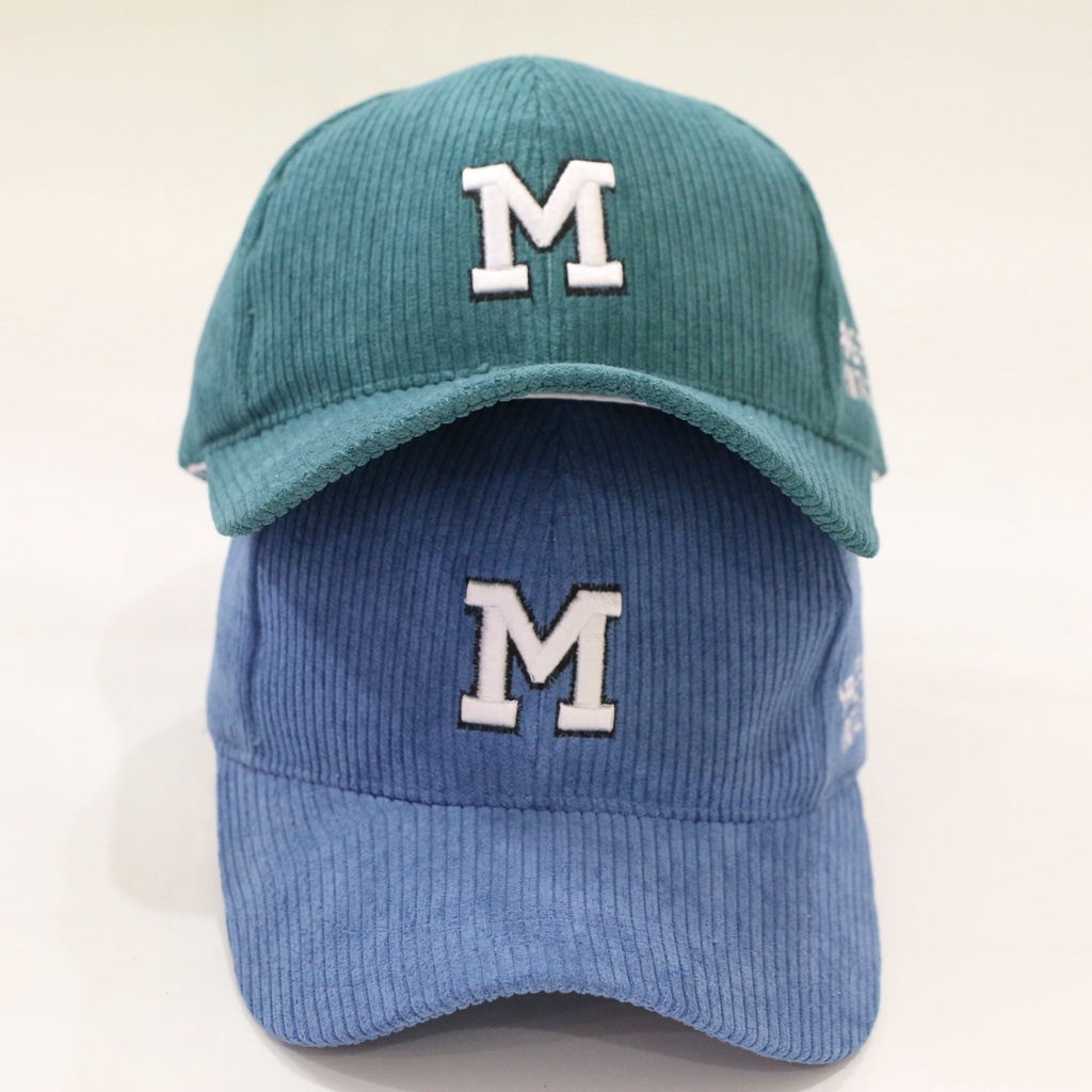 Mũ lưỡi trai ❤️ Nón kết thêu chữ M chất nhung tăm form unisex phong cách Ulzzang Thời trang AROMA siêu hot